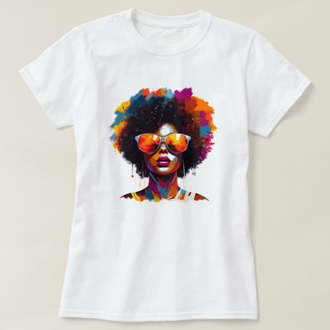Afro Chic Sunglasses T-Shirt (Design Front)