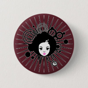 Afro Chick 6 Cm Round Badge