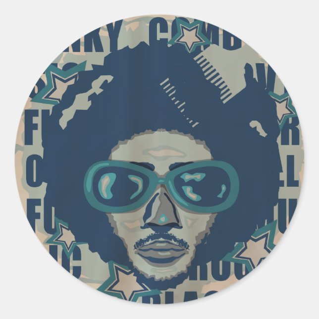 AFRO CLASSIC ROUND STICKER (Front)