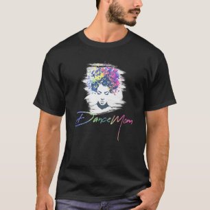 Afro Colorful Butterflies Messy Bun Dance Mom Moth T-Shirt