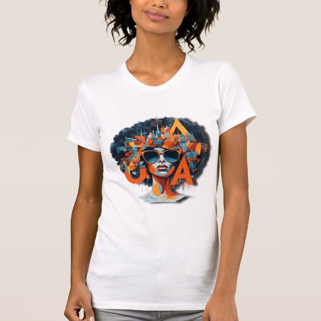 Afro cool sunglasses cool hip colorful  urban T-Shirt (Front)