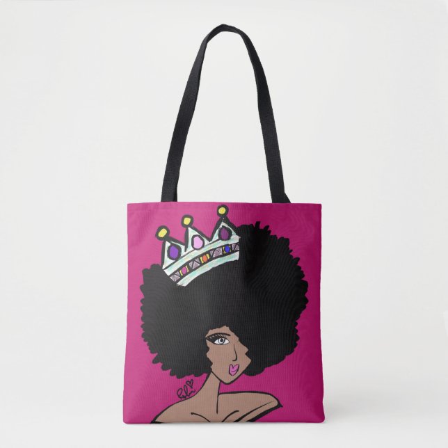 Afro Crown Canvas Bag (Front)