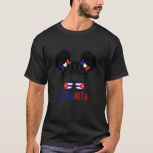 Afro Cuban Girl Baby Little Girls Cuba Flag Youth T-Shirt