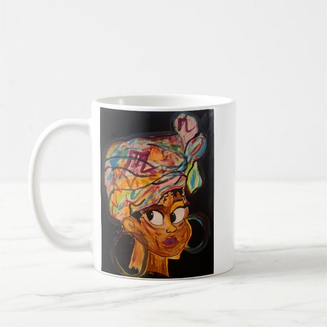 Afro cup depicting acrylic work (Left)