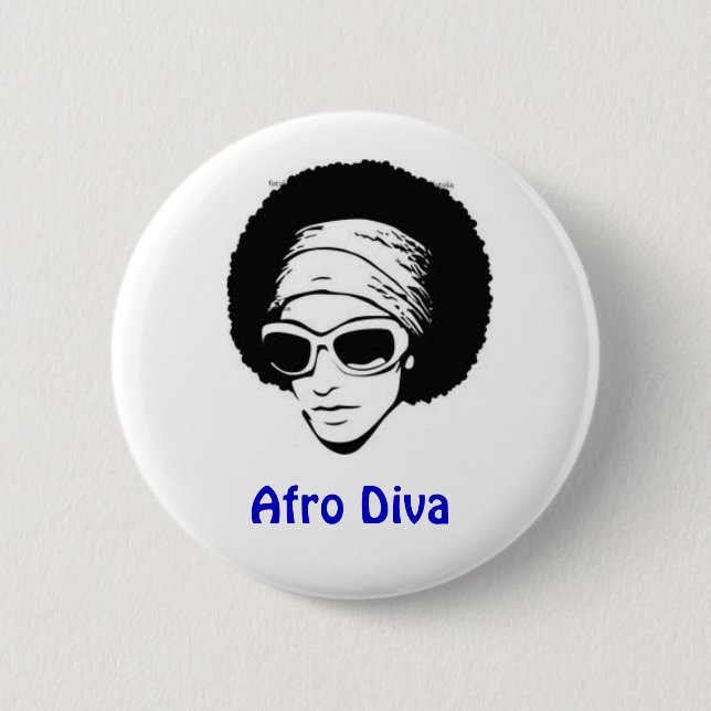 Afro Diva 6 Cm Round Badge (Front)