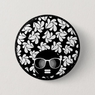 Afro Diva Black & White 6 Cm Round Badge
