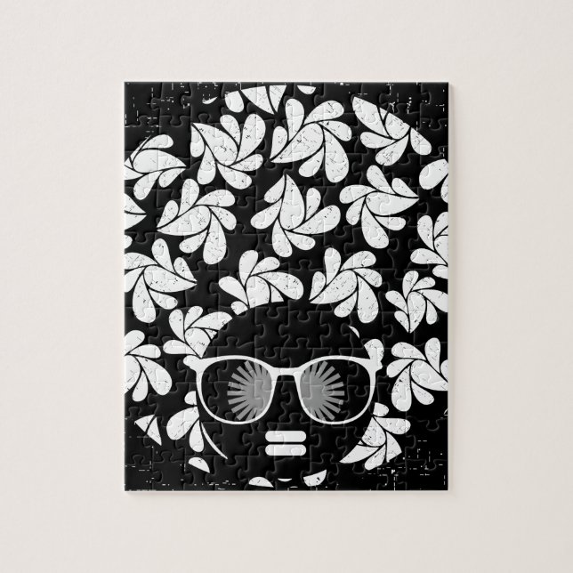 Afro Diva Black & White Jigsaw Puzzle (Vertical)