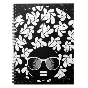Afro Diva Black & White Spiral Notebook