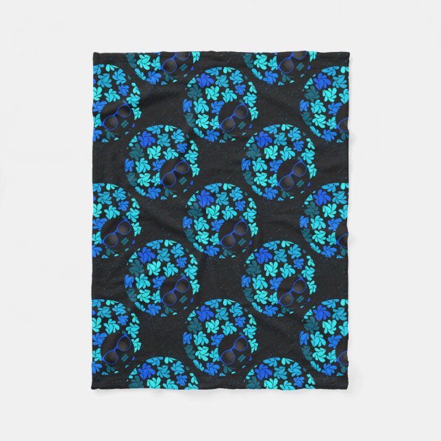 Afro Diva Blue  Fleece Blanket (Front)