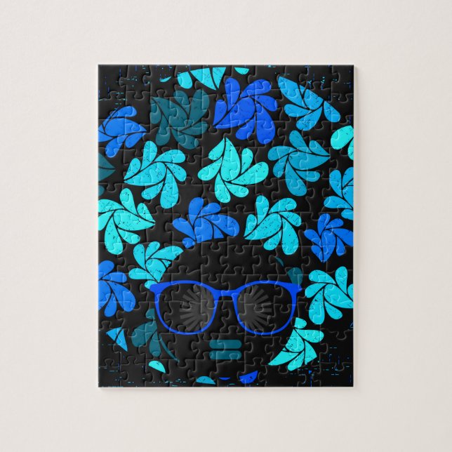 Afro Diva Blue  Jigsaw Puzzle (Vertical)