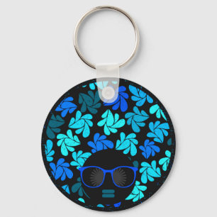 Afro Diva Blue Key Ring