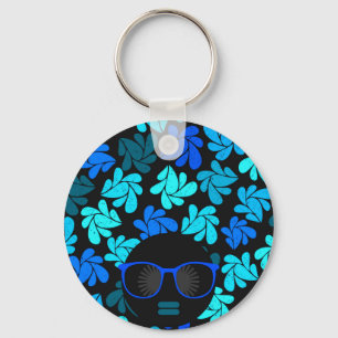 Afro Diva Blue  Key Ring