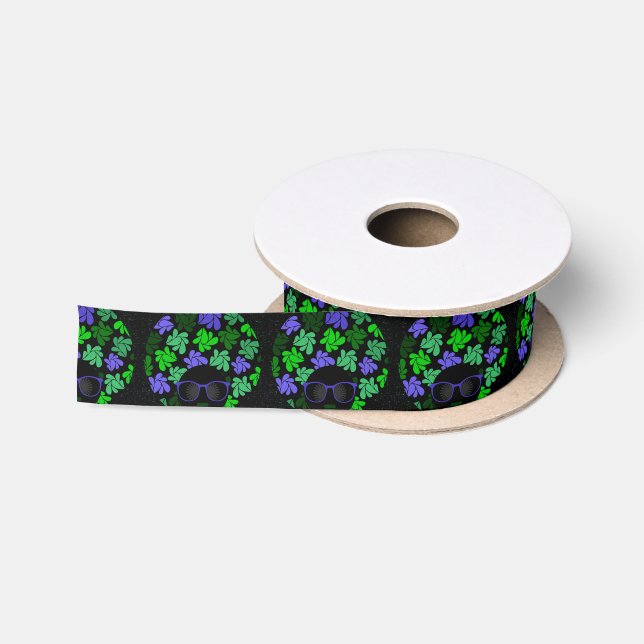 Afro Diva Green & Blue Satin Ribbon (Spool)
