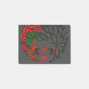 Afro Diva Red Green Slate Black Post-it Notes