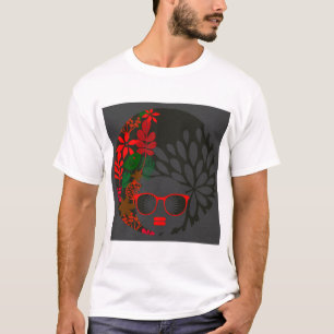 Afro Diva Red Green Slate Black T-Shirt