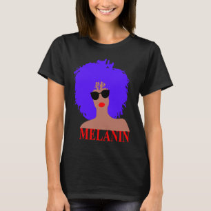 Afro Diva Red Lips Black Girl Magic Sunglasses Puf T-Shirt