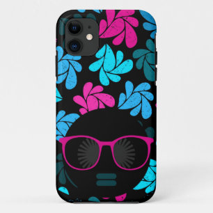 Afro Diva Turquoise & Hot Pink iPhone 11 Case