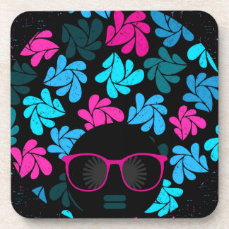 Afro Diva Turquoise & Hot Pink Coaster