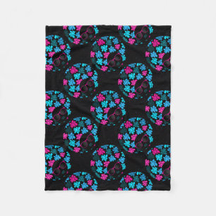 Afro Diva Turquoise & Hot Pink Fleece Blanket