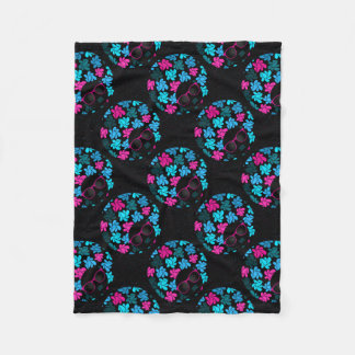 Afro Diva Turquoise & Hot Pink Fleece Blanket
