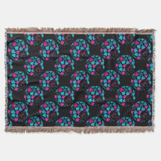 Afro Diva Turquoise & Hot Pink Throw Blanket