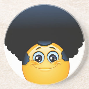 afro emoji coaster