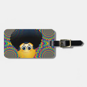 afro emojis luggage tag