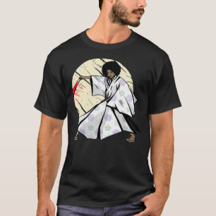 Afro Female Samurai Black Warrior  T-Shirt