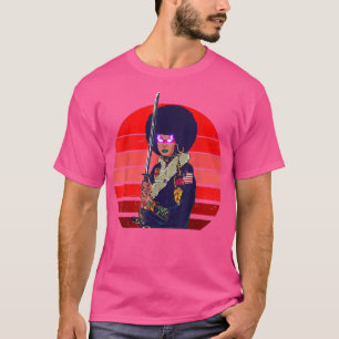 Afro Female Samurai Japanese Style Art Black Woman T-Shirt