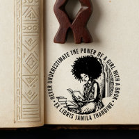 Afro Feminist "Power of a Girl" Library Bookplate