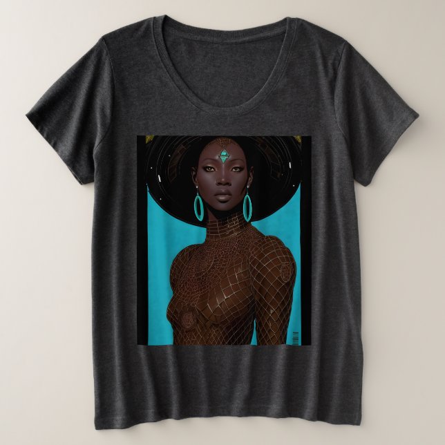 Afro Futuristic Plus Size T-Shirt (Design Front)