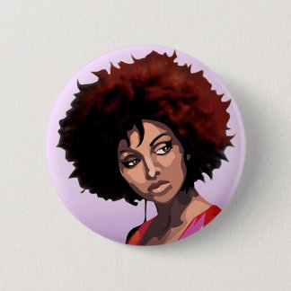 Afro girl 6 cm round badge