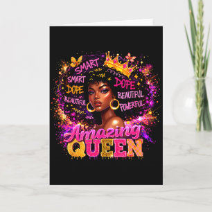Afro Girl Black Women African Melanin Queen  Card