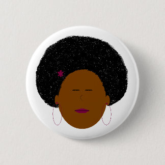 Afro girl button