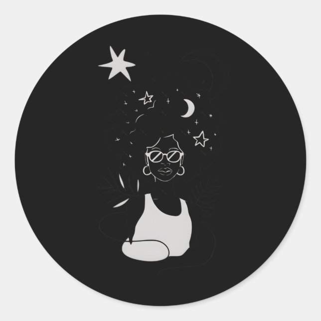Afro Girl - Celestial Sticker  (Front)