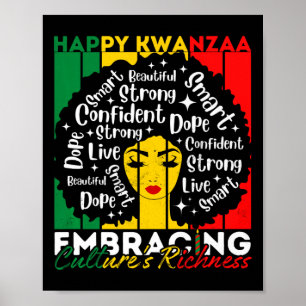 Afro Girl Happy Kwanzaa African American Heritage Poster