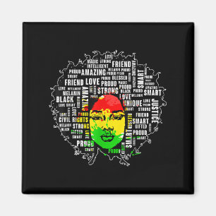 Afro Girl Shirt Black History Month African Quote  Magnet