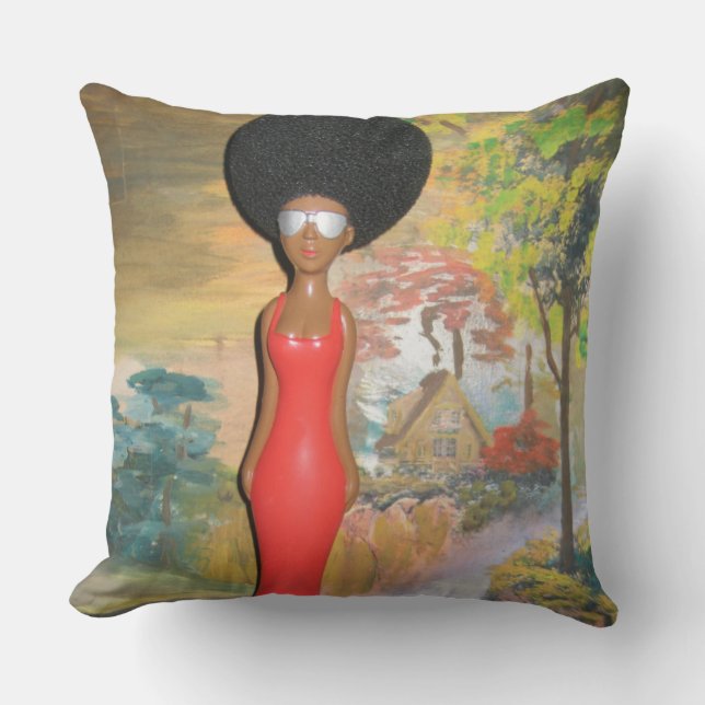 Afro Glam: A Timeless Beauty Cushion (Front)