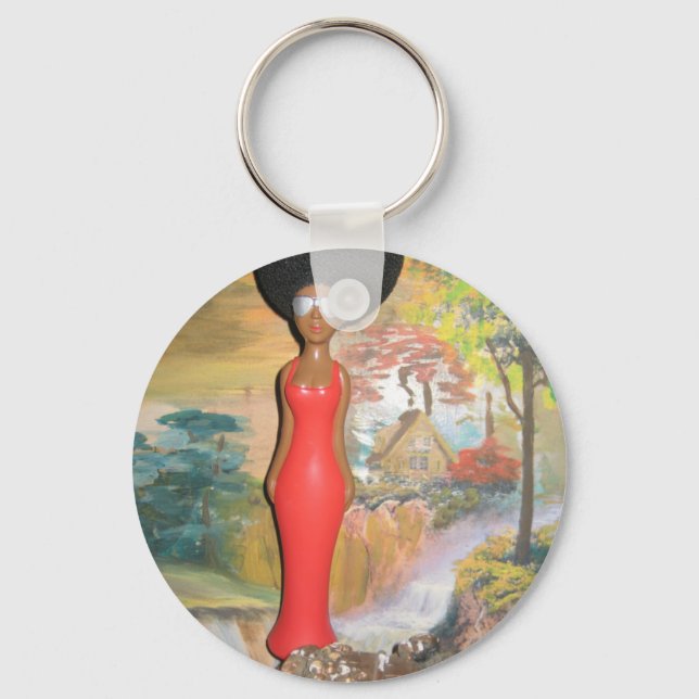 Afro Glam: A Timeless Beauty Key Ring (Front)