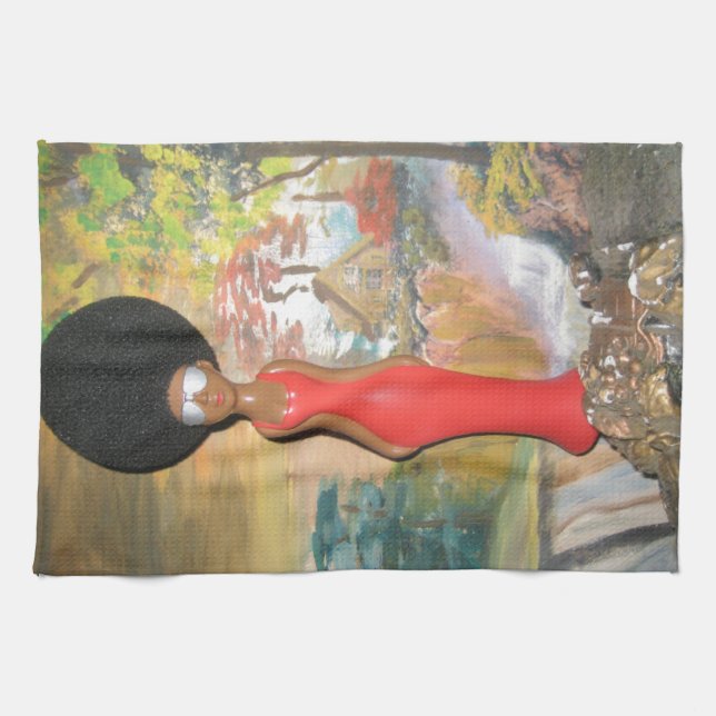 Afro Glam: A Timeless Beauty Tea Towel (Horizontal)