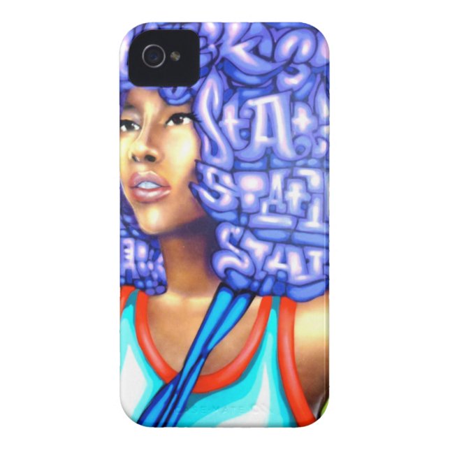 Afro Glow but leave u Blue, she will Case-Mate iPhone Case (Back)