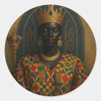 Afro Goddess Classic Round Sticker