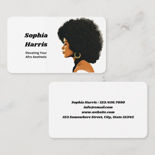 Afro Hair Business Card (Front/Back)