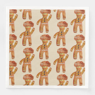 Afro Hair Gingerbread Man Mug Napkins
