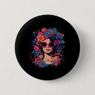 Afro Hair Natural Black History Pride Black Melani 6 Cm Round Badge