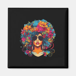 Afro Hair Natural Black History Pride Black Melani Magnet