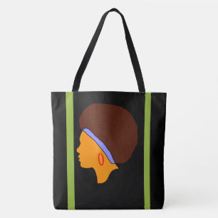 Afro Hair on All-Over Print Tote Bag