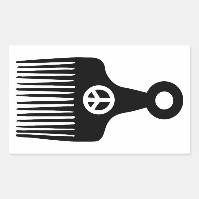 Afro Hair Peace Rectangular Sticker (Front)