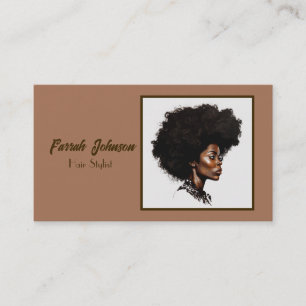 Afro haircare cosmetologist business card