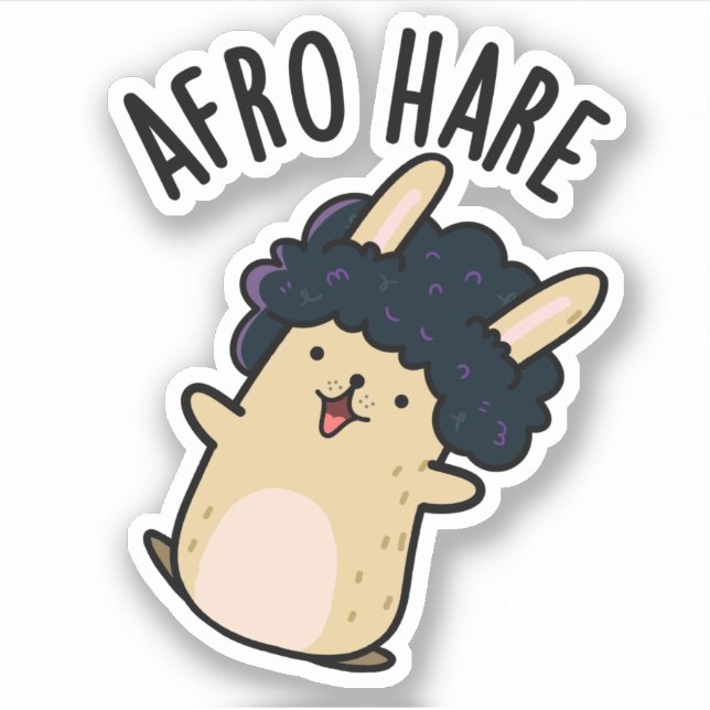 Afro Hare Funny Rabbit With Afro Pun  (Front)